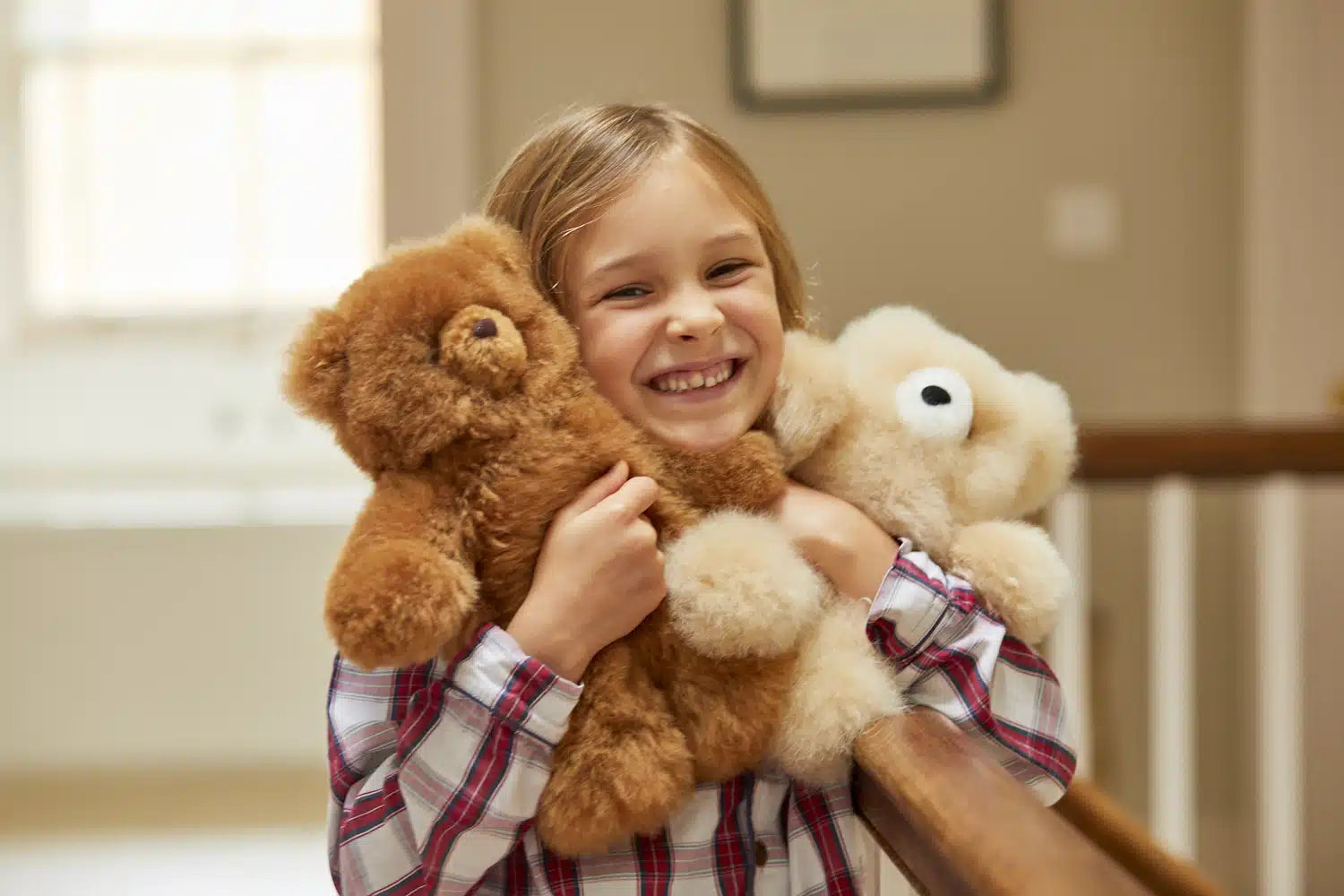 Classic Charles Alpaca Fur Teddy Bear in Champagne - Lacorine Luxury Sustainable Alpaca