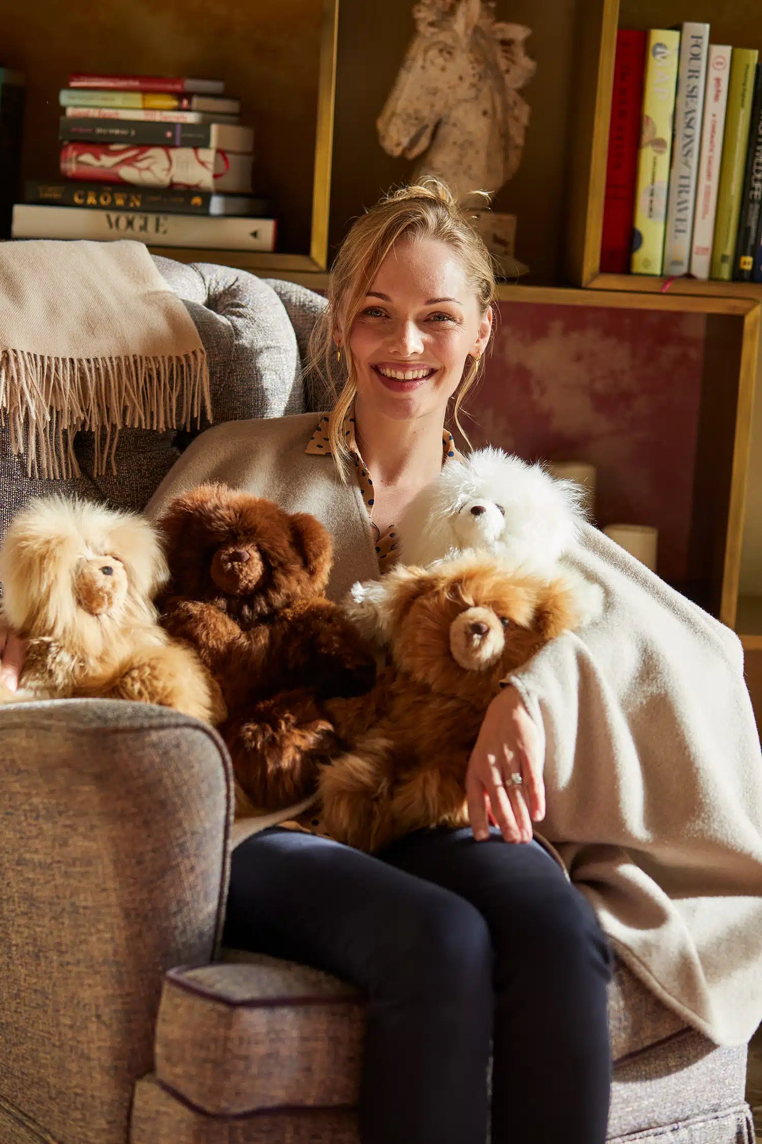 Limited Edition Rocco Teddy Bear in Chestnut Brown - Lacorine Luxury Sustainable Alpaca