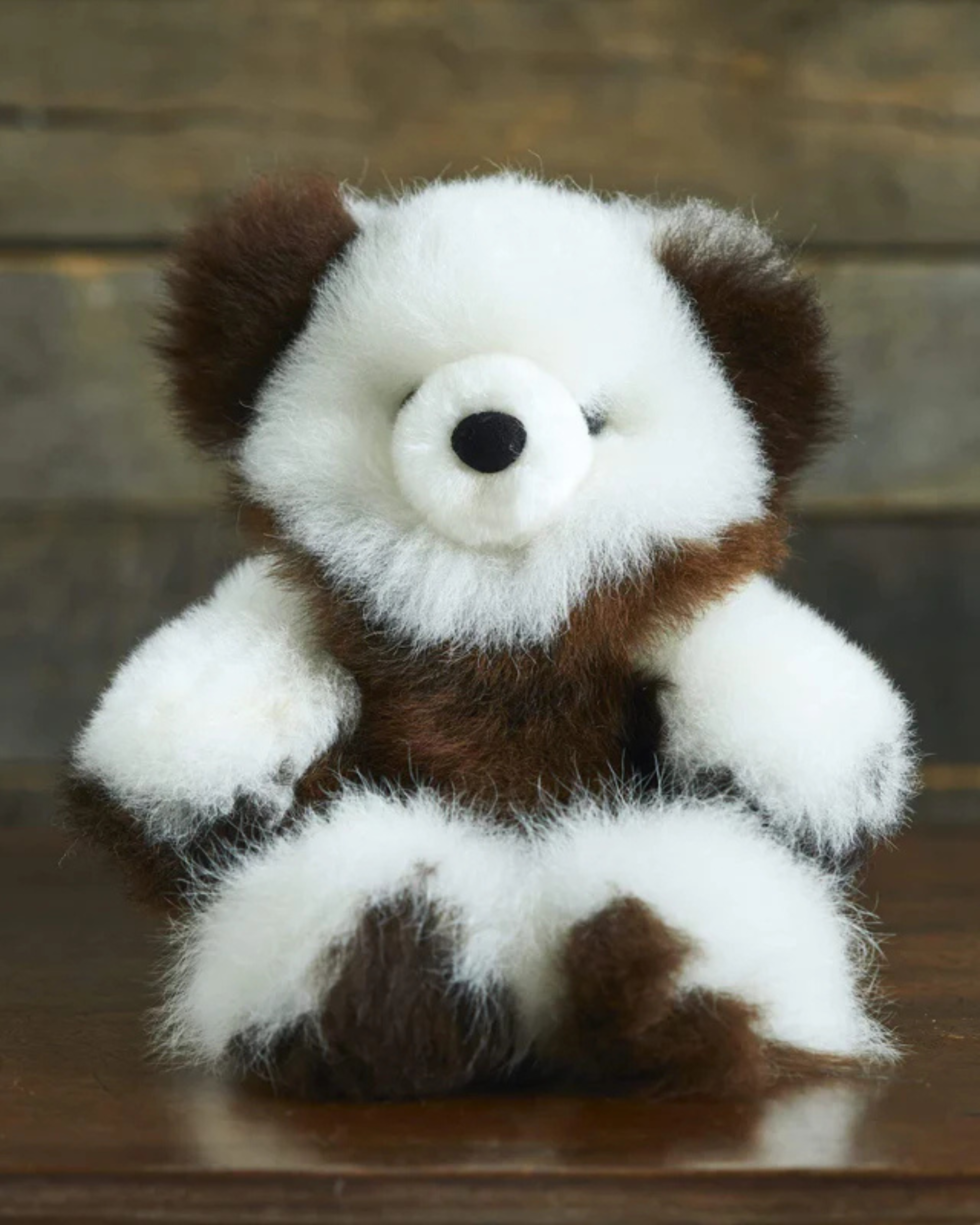 Classic Charles Alpaca Fur Teddy Bear, Variegated - Lacorine Luxury Sustainable Alpaca