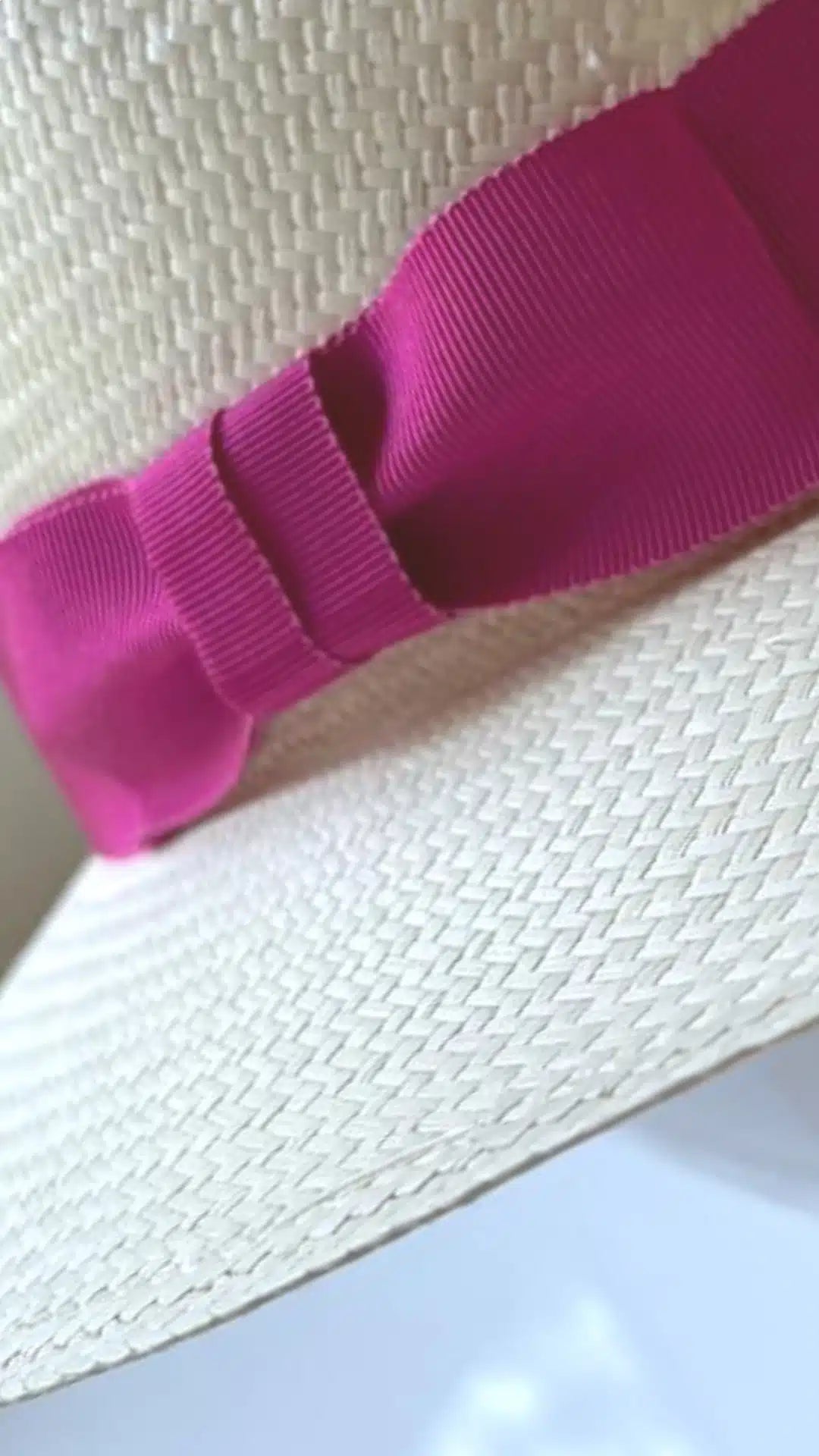 Ladies panama hat detailing