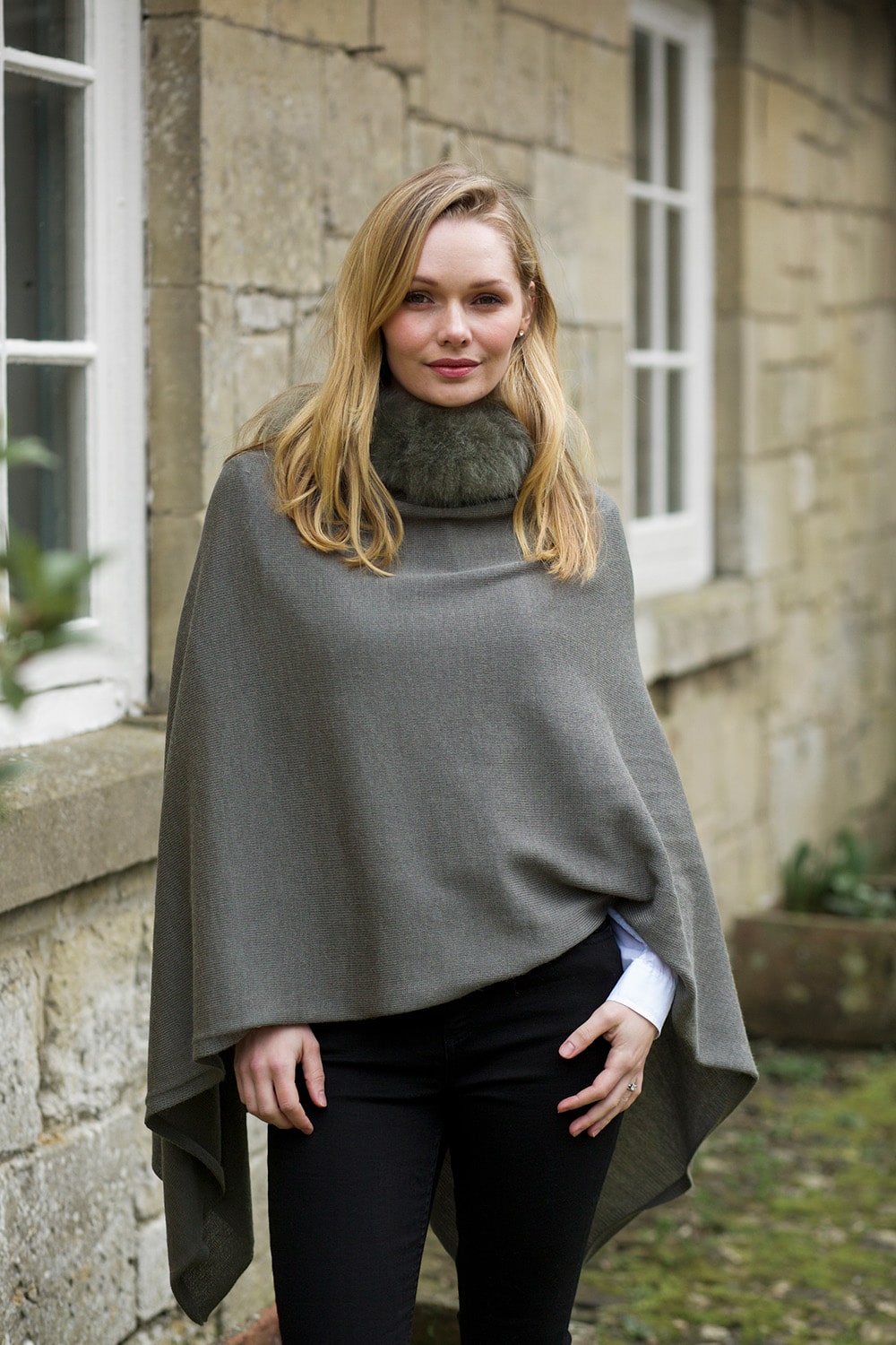 Lacorine Elysee Wool Shawl in Sherwood Green, showcasing soft fabric and elegant drape on a neutral background.