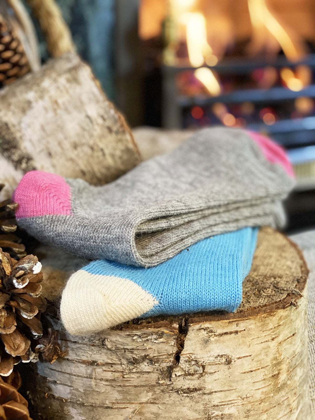 Blue Lacorine Everyday Luxury Wool Socks showing soft fabric and comfortable fit for casual wear.