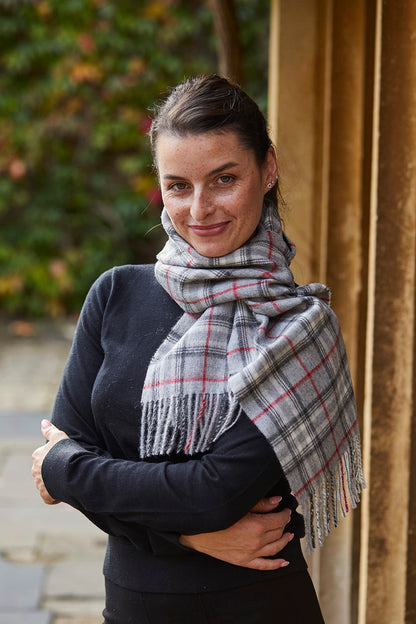 Check Alpaca Wool Scarf - Lacorine Luxury Sustainable Alpaca