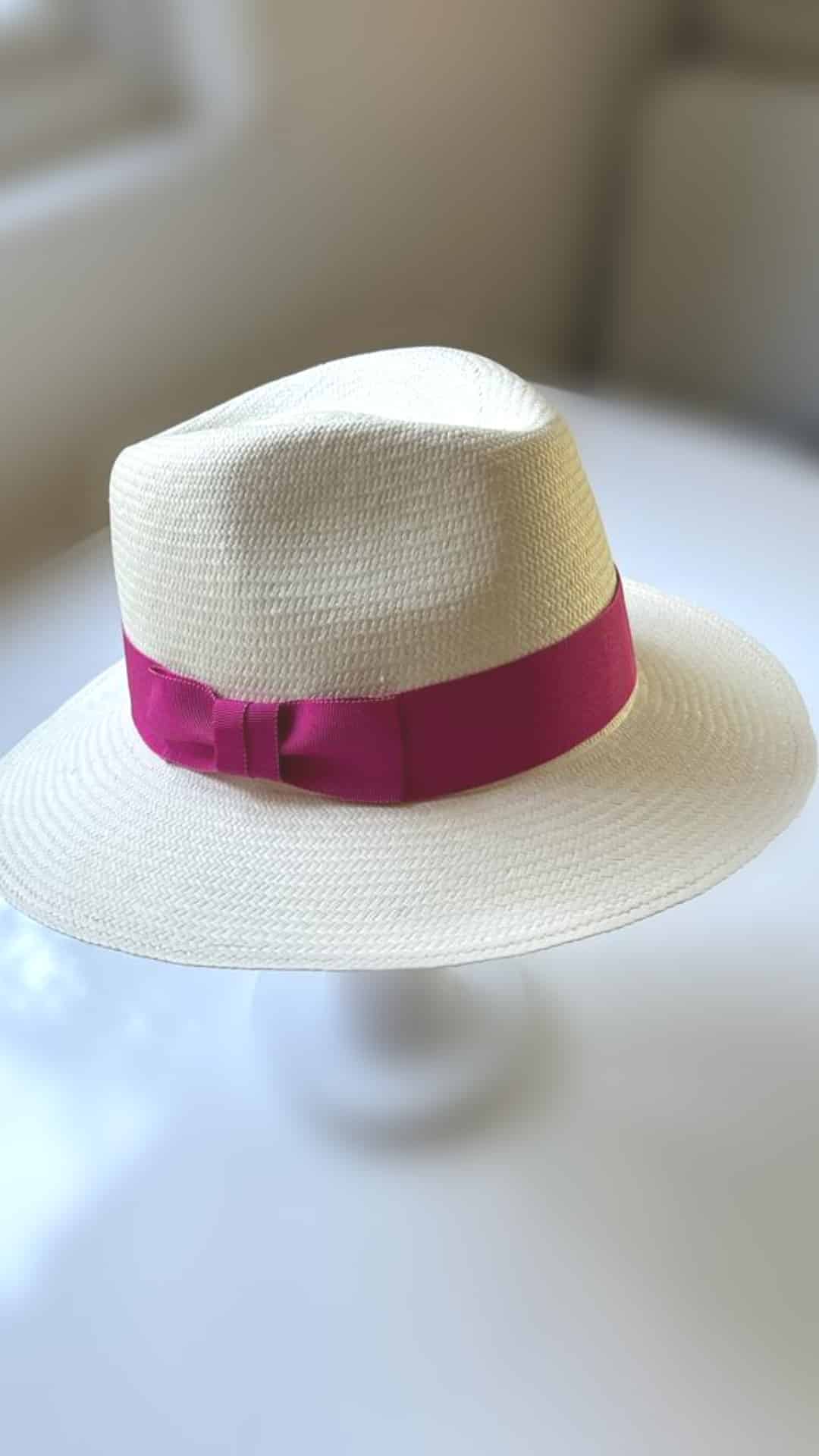 White Cuenca Fedora Colour Pop Panama Hat