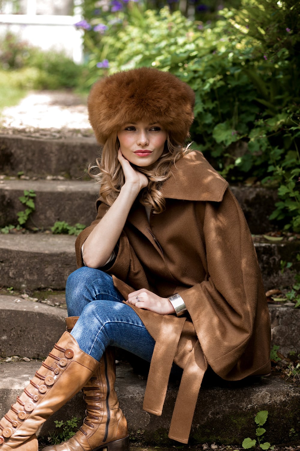 Lacorine Sumac luxury alpaca fur hat with copper-colored plush design, featuring a cozy headband and elegant winter style.