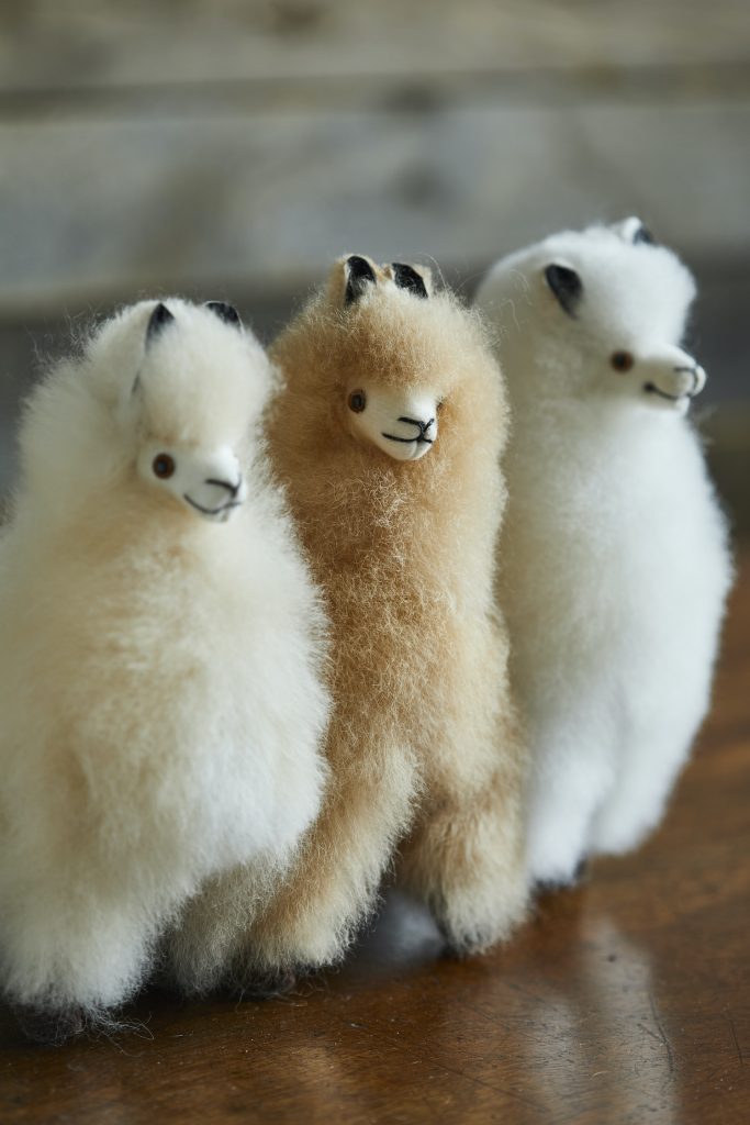 Lacorine Mini Alpaca Fur Collectable in fudge variegated color, soft and plush alpaca fur collectible item.