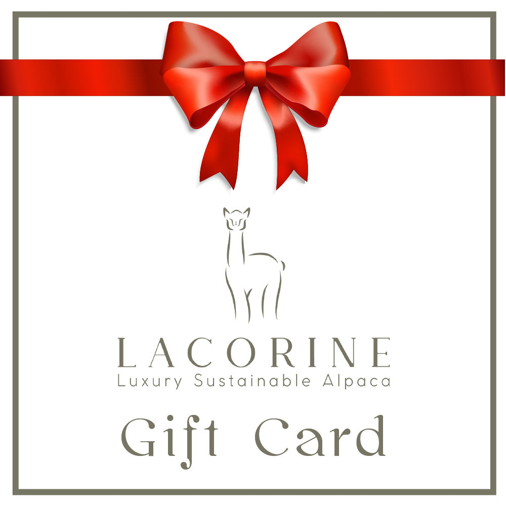 Lacorine gift card featuring a sleek design, perfect for gifting, with the Lacorine logo and elegant branding elements.
