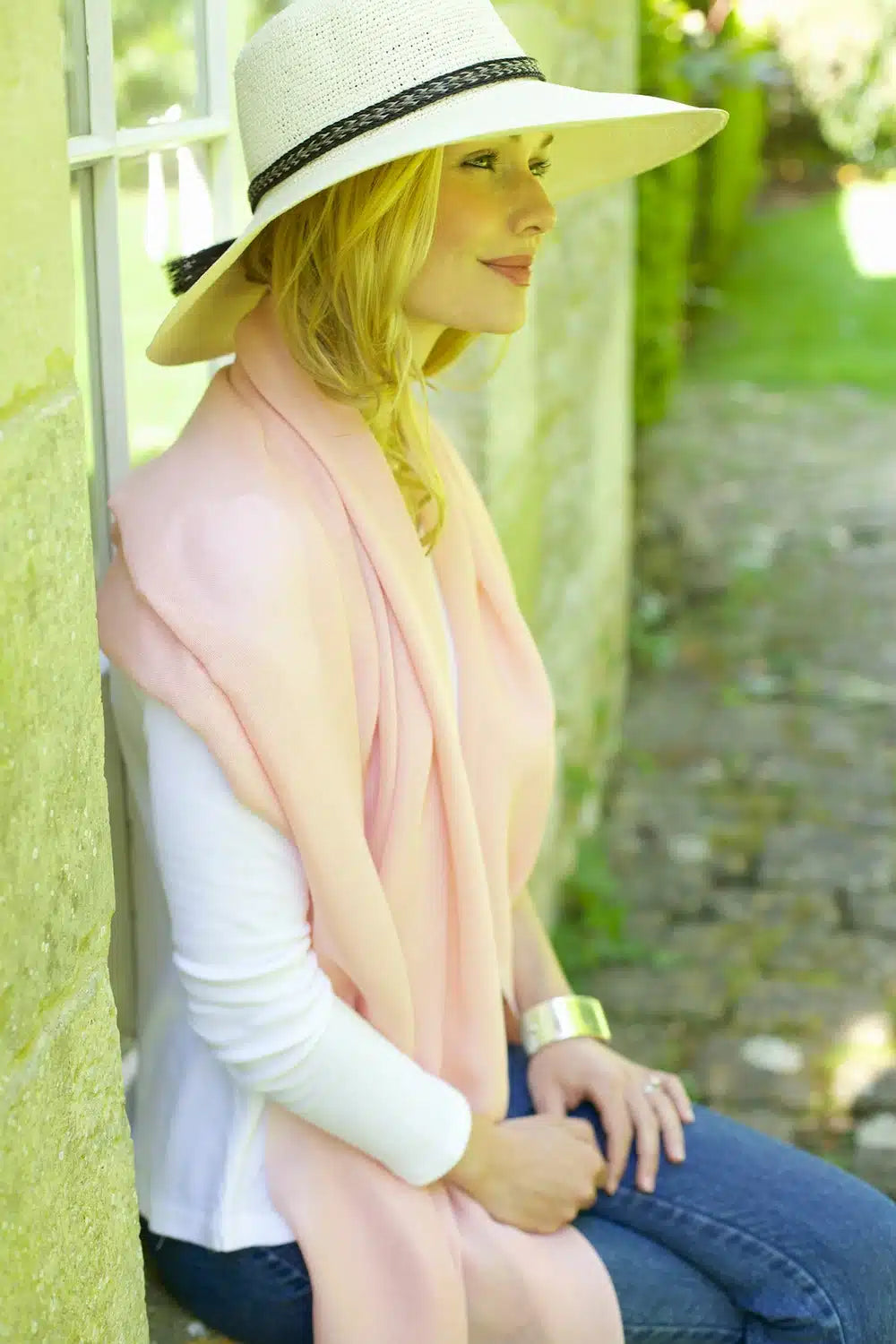 Lacorine women's crochet Panama hat with wide brim and stylish woven design, perfect for sun protection and summer fashion.