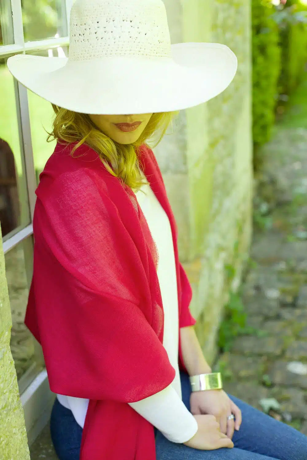 Lightweight pink crochet crown Panama hat by Lacorine, perfect for summer sun protection and stylish outdoor wear.