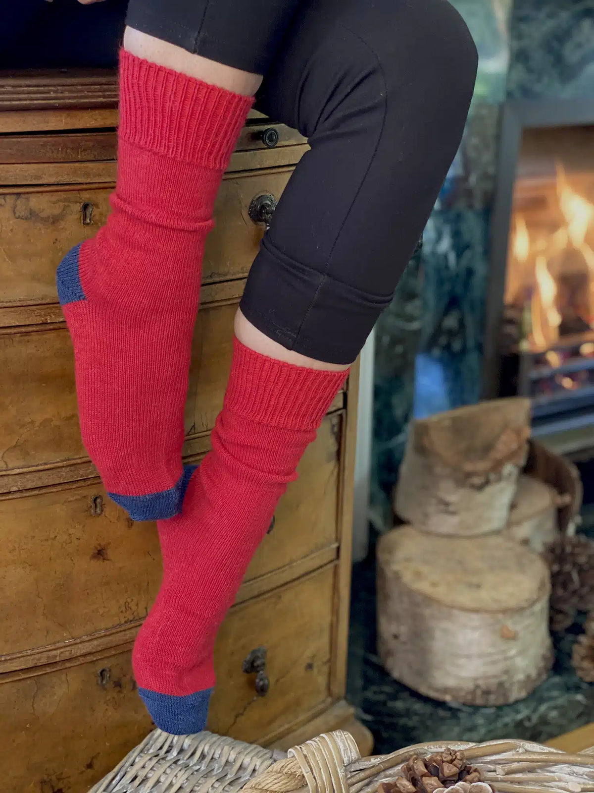 Lacorine Everyday Luxury Wool Socks in blue, small size, featuring soft, cozy wool material for comfortable everyday wear.